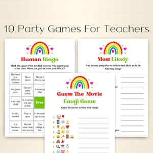 10 Printable Party Games For Teachers | Work Party Games | Team Building Games | Icebreaker Games | Retirement Party Games | DOWNLOAD