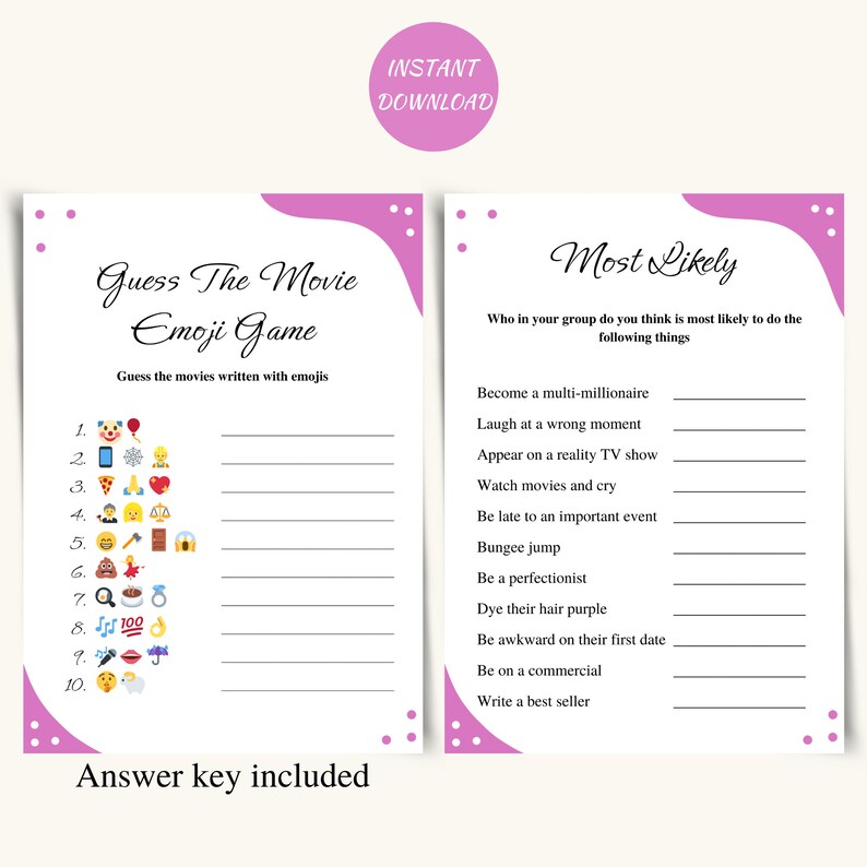10 Printable Women's Birthday Party Games Birthday Games for Her ...