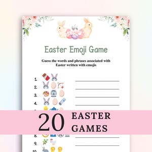 20 Printable Easter Games, Fun Easter Party Games, Easter Games For Family, Easter Game Bundle, DOWNLOAD