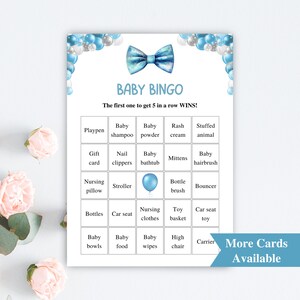30 cartes de bingo imprimables pour baby shower | Cartes de bingo pour bébé 5 x 7 po. | Jeux de baby shower Little Man | TÉLÉCHARGER