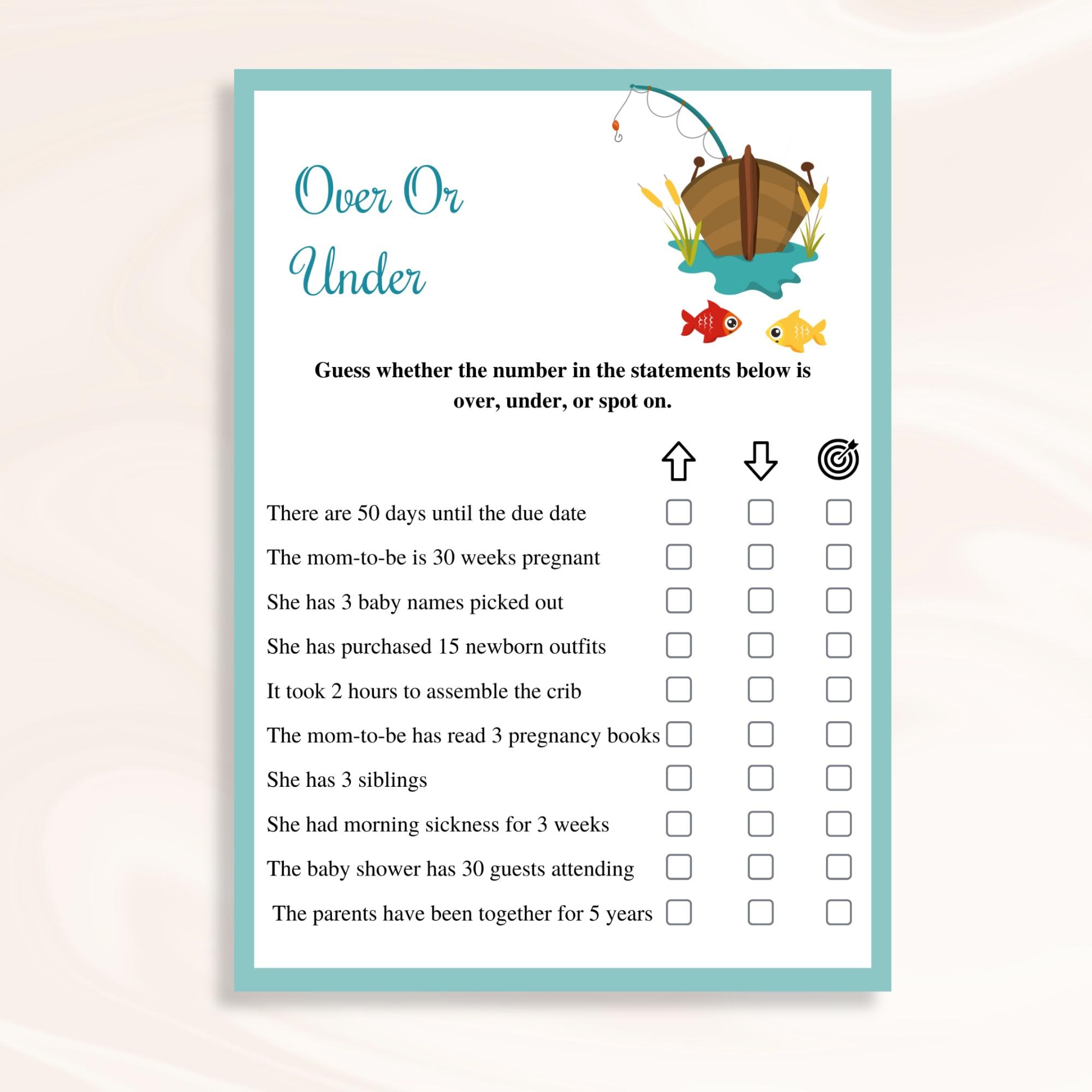 30 juegos imprimibles de pesca para baby shower, juegos de baby shower muy  emocionantes, juegos náuticos, juegos de baby shower oceánicos, descarga -  Etsy México, image size:2000x2000