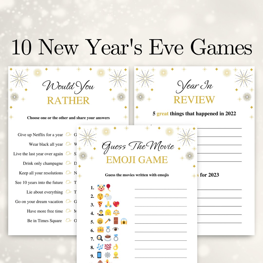 10 Printable New Years Games New Years Eve Game Bundle New Years Games ...
