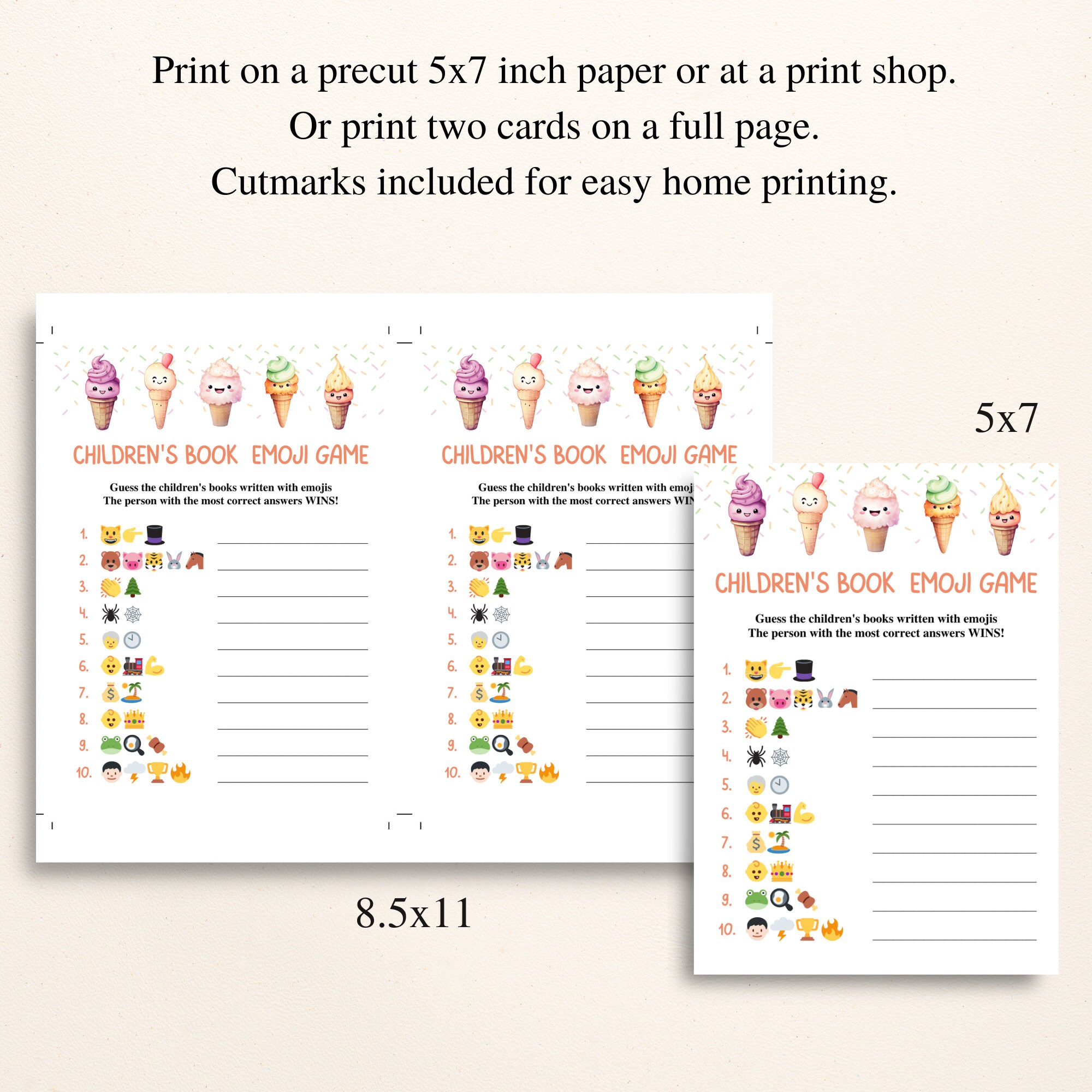 16 Printable Ice Cream Baby Shower Games Heres the Scoop Baby Shower