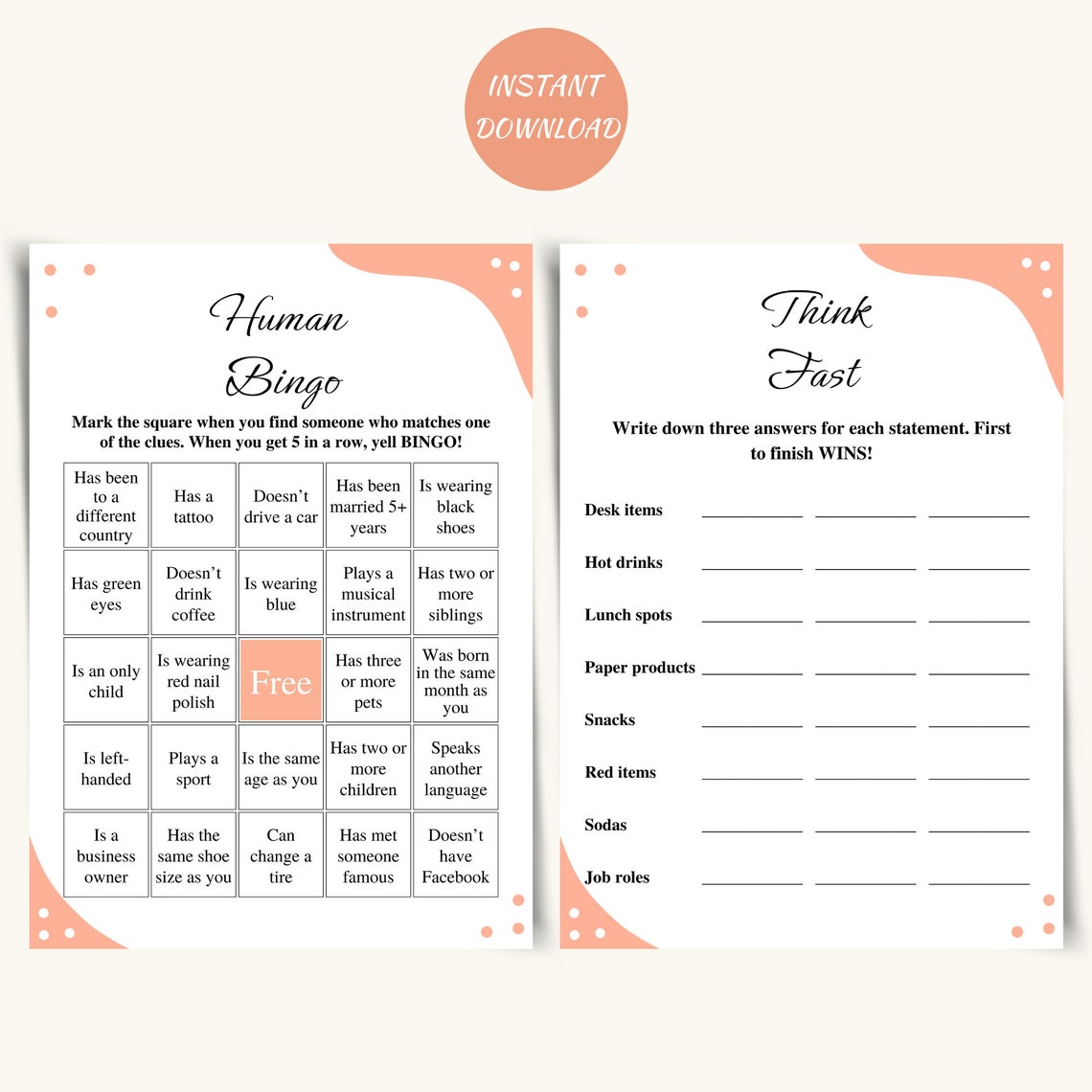 10 Printable Office Party Games Work Party Games Team - Etsy