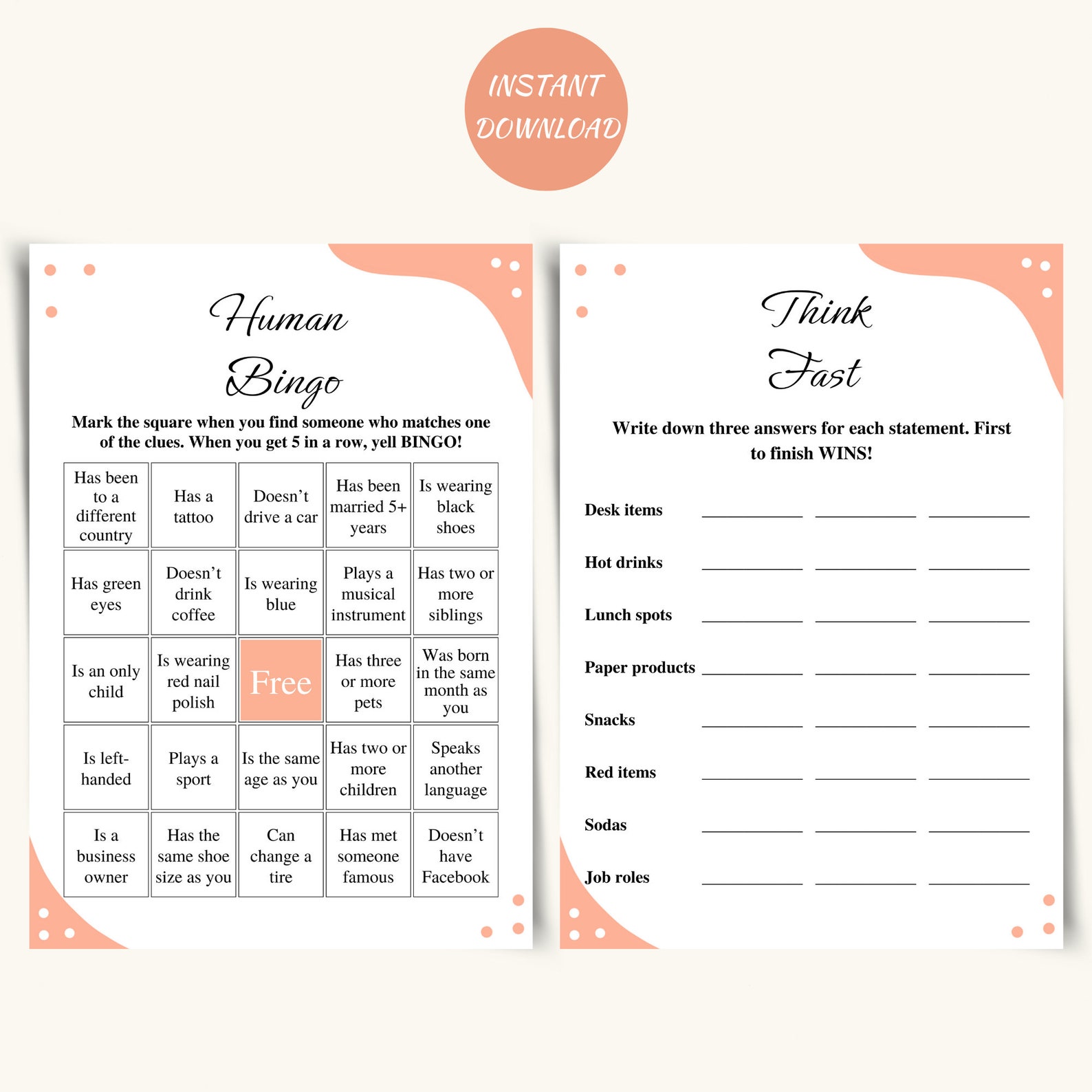10 Printable Office Party Games Work Party Games Team Building Games ...