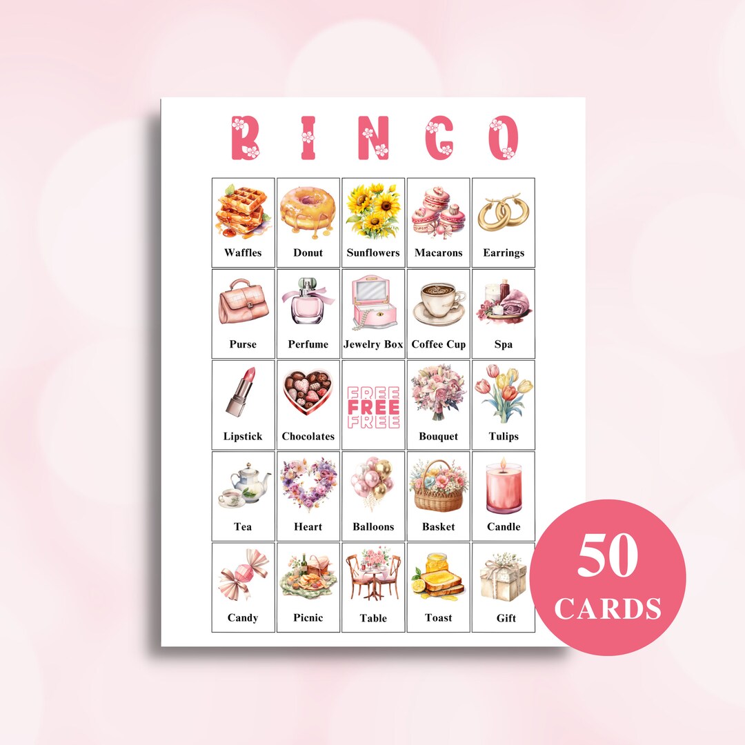 50 Printable Mother's Day Bingo Cards | Mother’s Day Picture Bingo ...