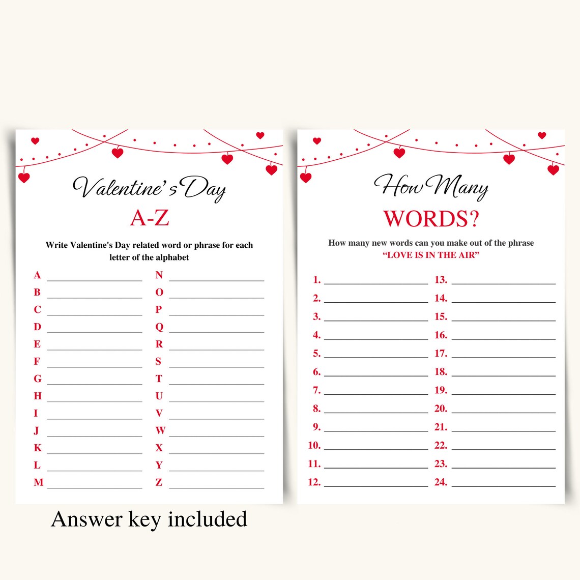 8 Printable Valentines Day Games Valentine's Day Party Games Valentine ...