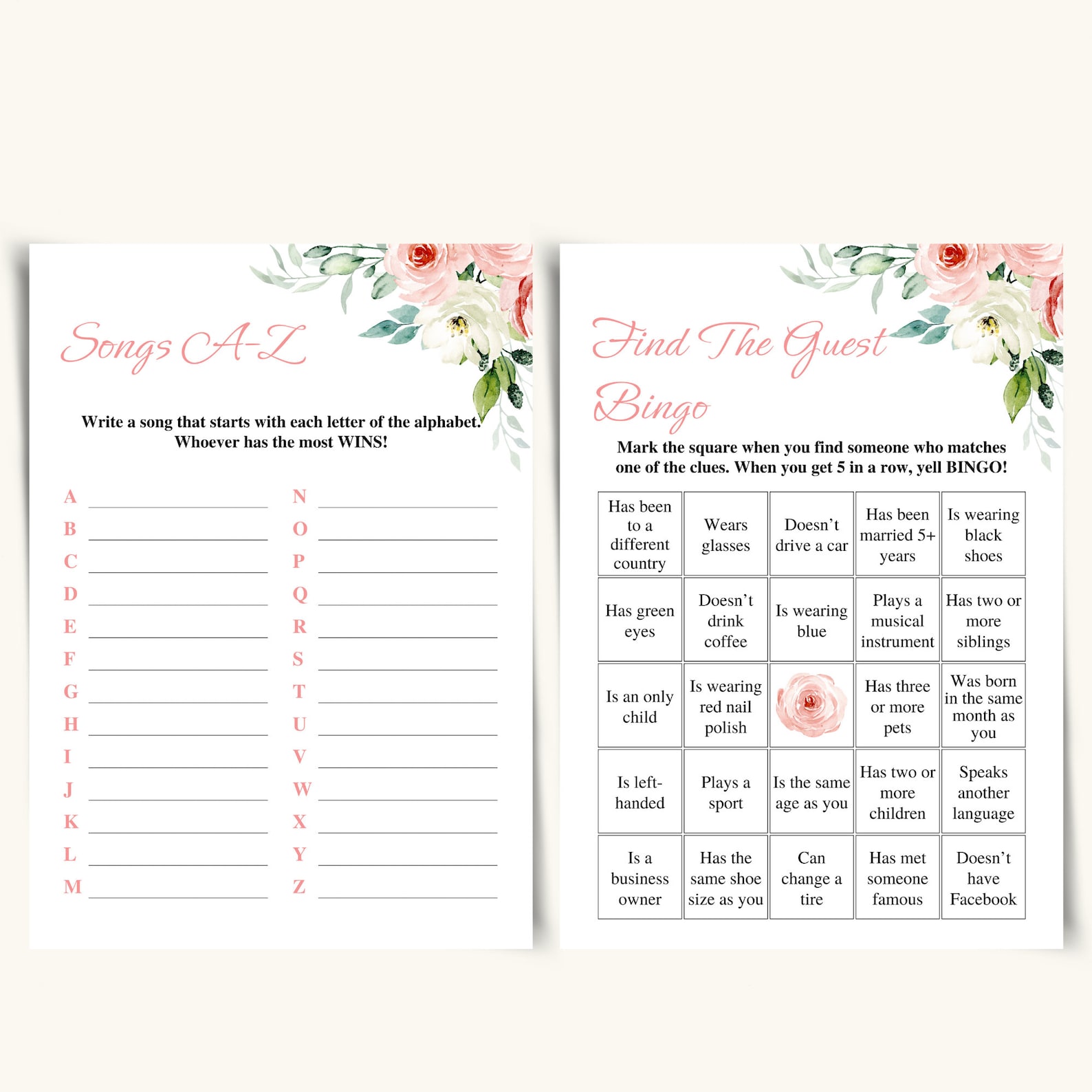 8 Printable Brunch Games for Adults Floral Brunch Party Etsy