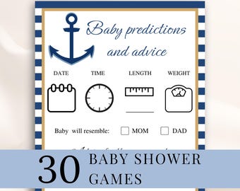 30 Printable Nautical Baby Shower Games, Ahoy It’s A Boy Baby Shower Games, Anchor Baby Shower Games, Ocean Baby Shower Games, DOWNLOAD
