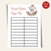Printable Secret Santa Sign up Sheet, Christmas Gift Exchange Sign up ...