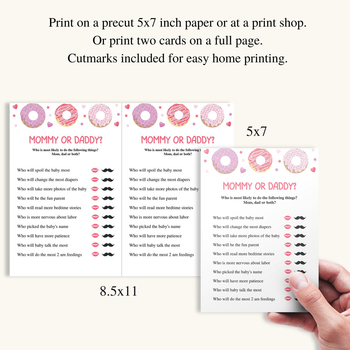 8 Printable Donut Baby Shower Games Pink Doughnut Baby - Etsy