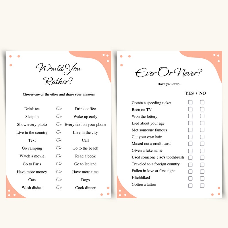 8 Printable House Party Games Fun Cocktail Party Games for Adults