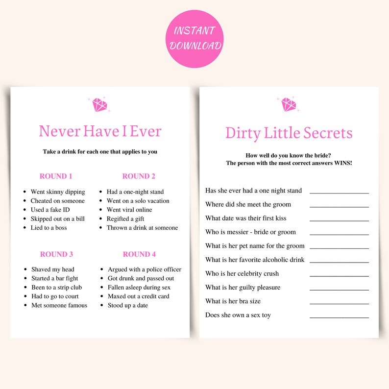 8 Printable Bachelorette Party Games Printable Bachelorette | Etsy