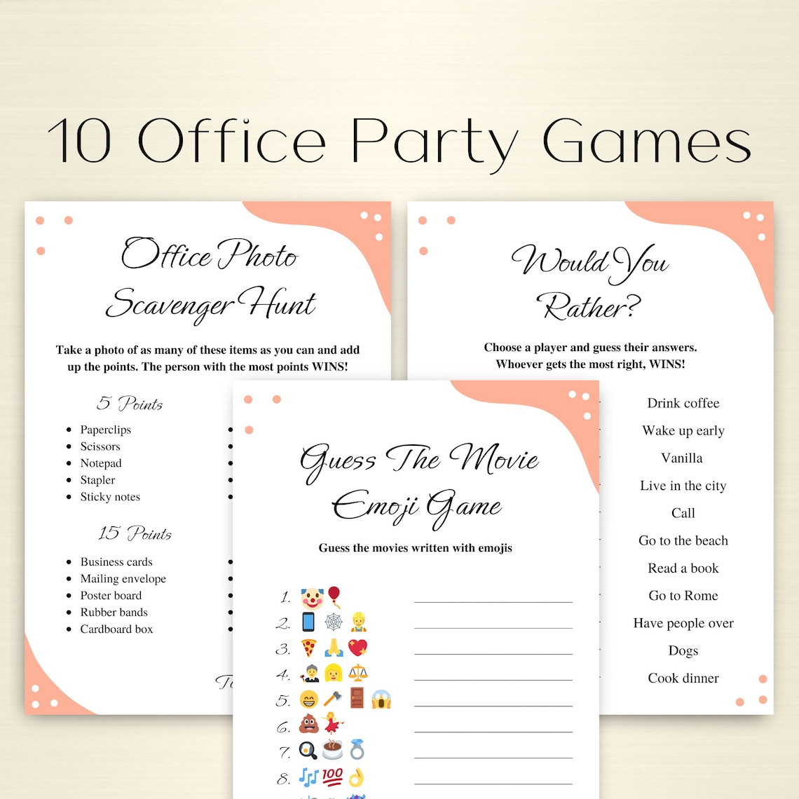 10 Printable Office Party Games Work Party Games Team Building Games