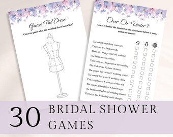 30 afdrukbare vlinder vrijgezellenfeest spellen, paarse vrijgezellenfeest spellen, lavendel bruids douche spellen, tuin bruiloft douche spellen, DOWNLOAD