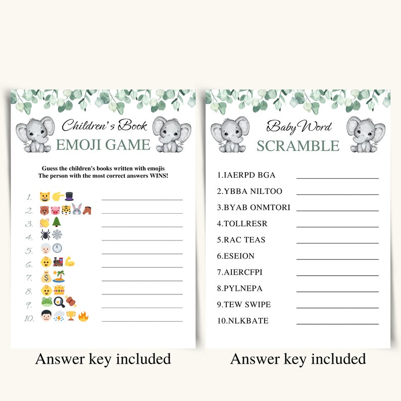 8 Printable Twin Baby Shower Games Twin Boy and Girl Baby Shower Game ...