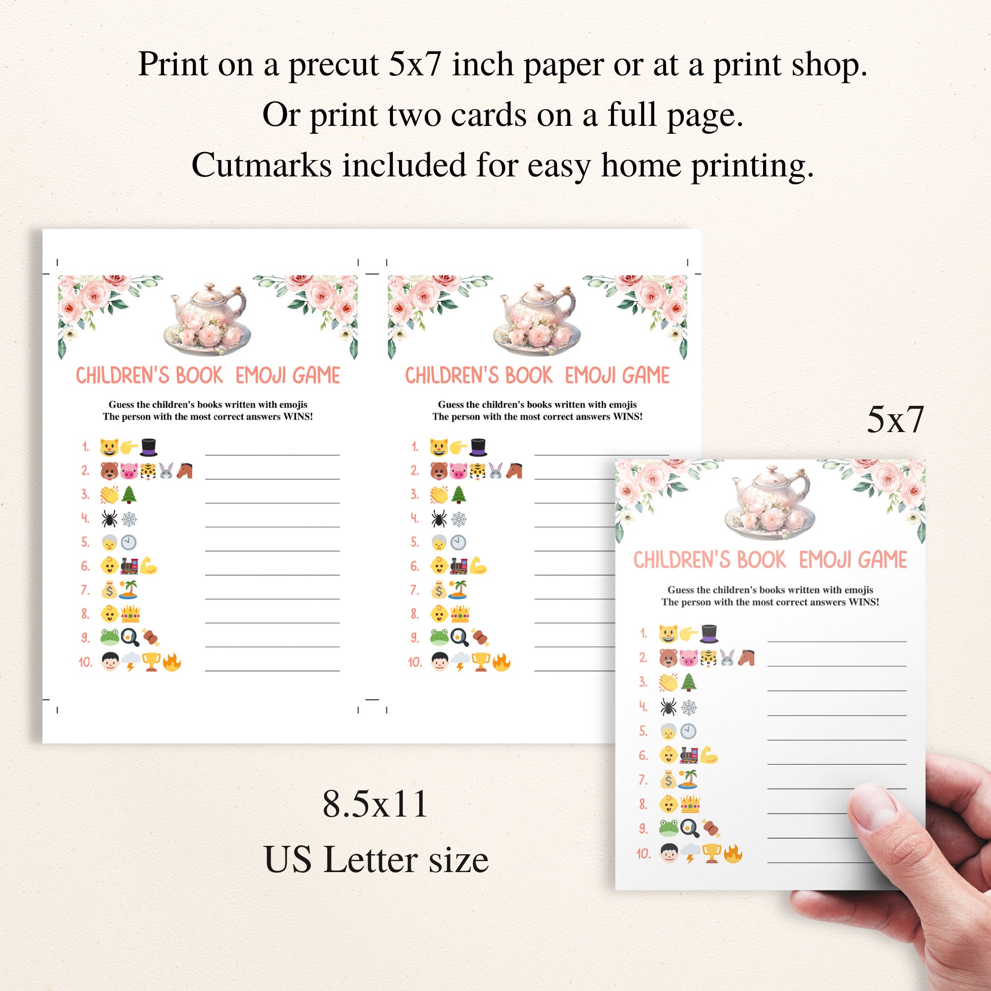 16 Printable Tea Party Baby Shower Games Afternoon Tea Baby Shower Game ...