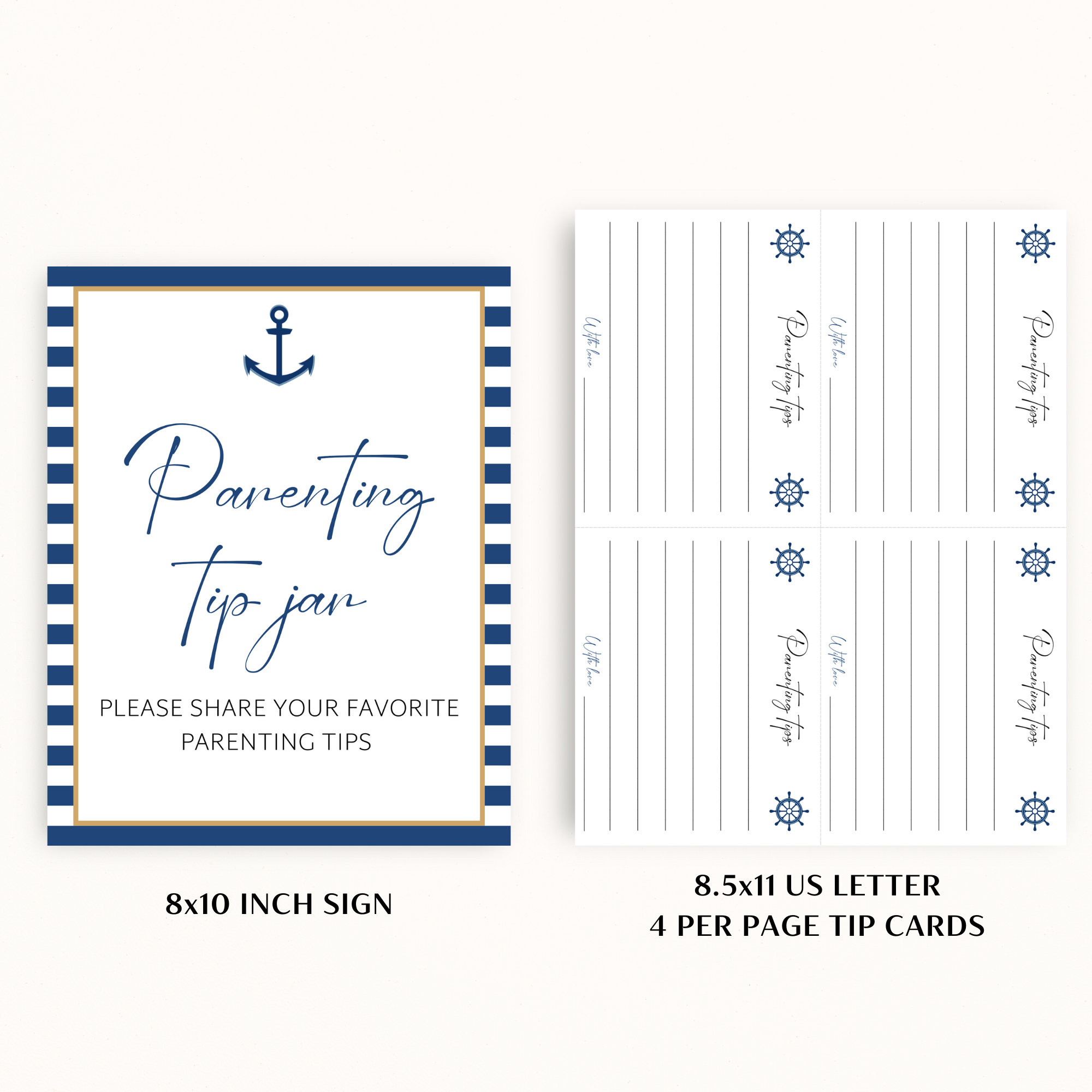 16 Printable Nautical Baby Shower Table Signs 8x10 Baby Shower Sign Bundle Sailor Baby Shower ...