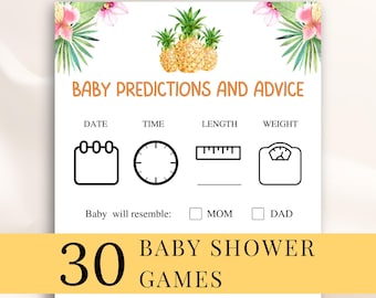 30 Printable Pineapple Baby Shower Games, Tropical Baby Shower Games, Luau Baby Shower Games, Aloha Baby Shower Games, DOWNLOAD
