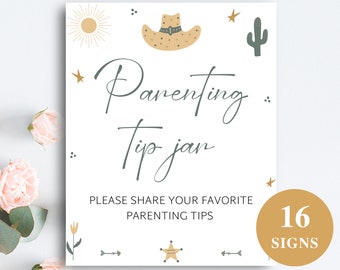 16 Printable Western Baby Shower Table Signs, Cowboy Baby Shower Decorations, Western Baby Shower Decor, 8x10’’ DOWNLOAD