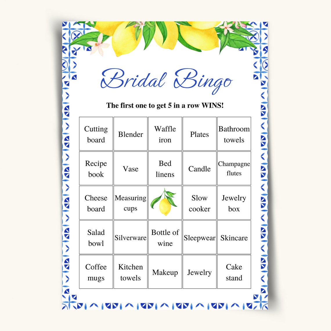 50 Printable Bridal Shower Bingo Cards Prefilled Bridal Bingo Etsy