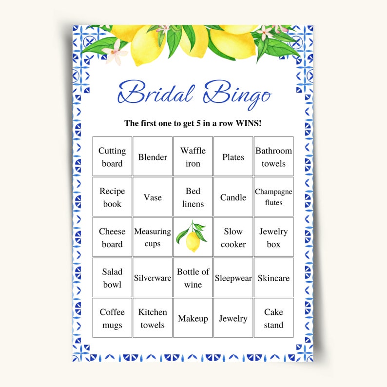 50 Printable Bridal Shower Bingo Cards, Prefilled Bridal Bingo Game