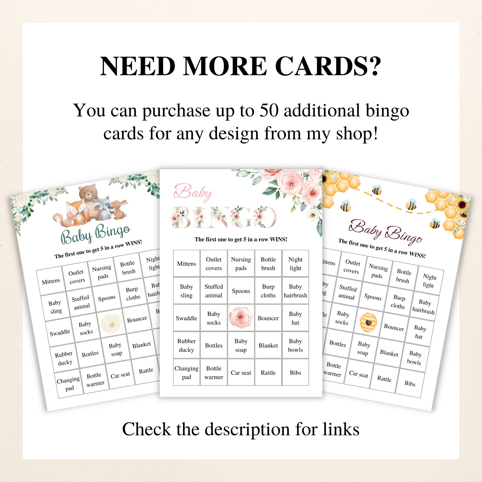 30 Printable Pink Ladybug Baby Shower Bingo Cards - Etsy
