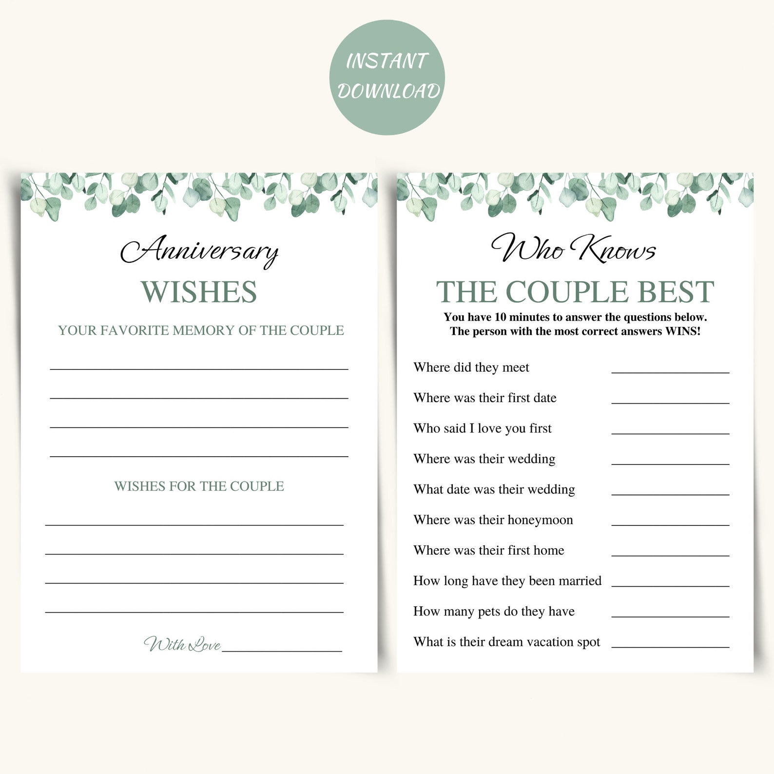 10 Printable Anniversary Games Wedding Anniversary Games Anniversary ...