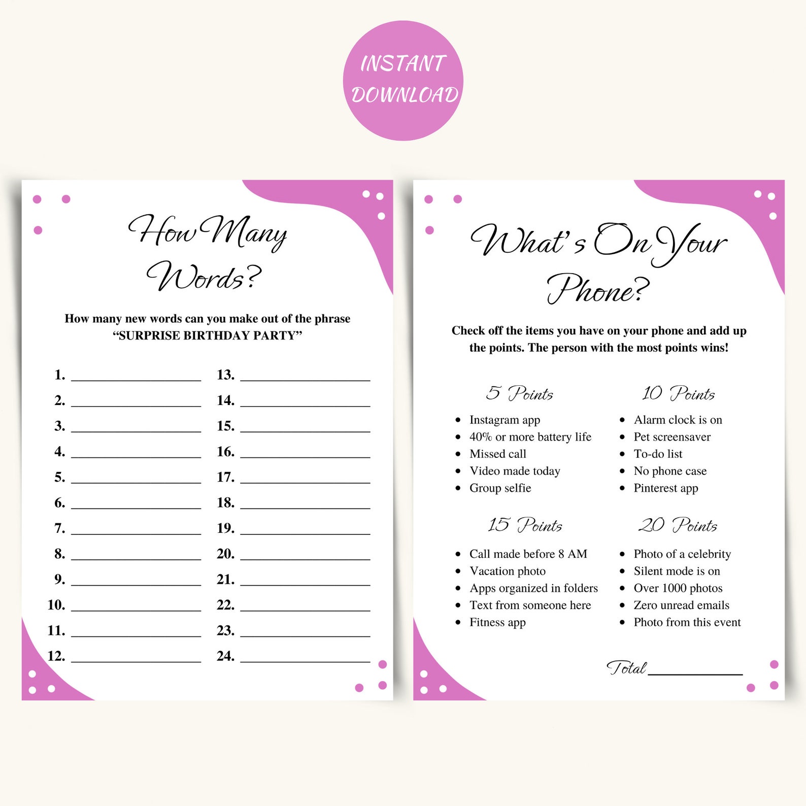 10 Printable Women's Birthday Party Games Birthday Games for Her ...
