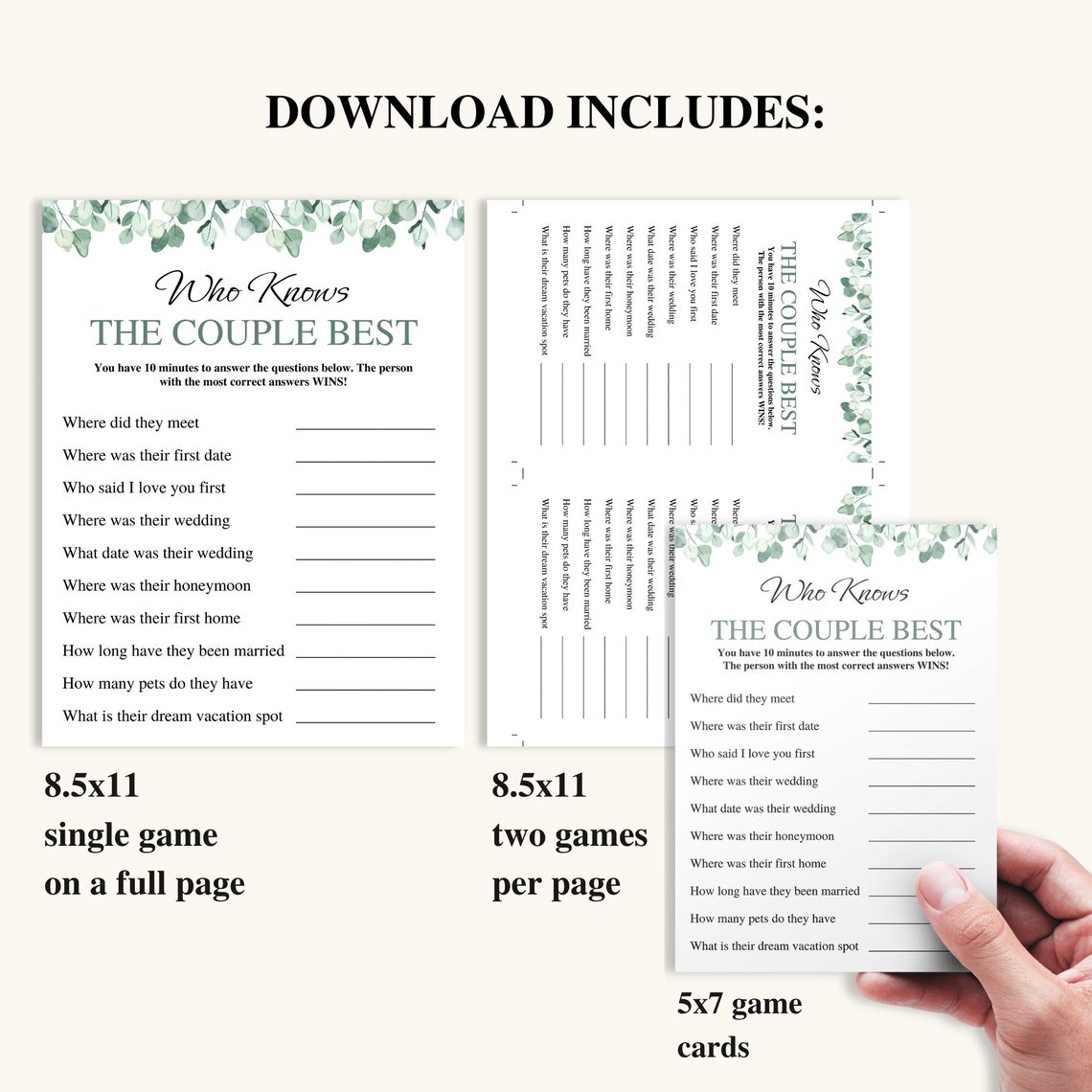 10 Printable Anniversary Games Wedding Anniversary Games - Etsy