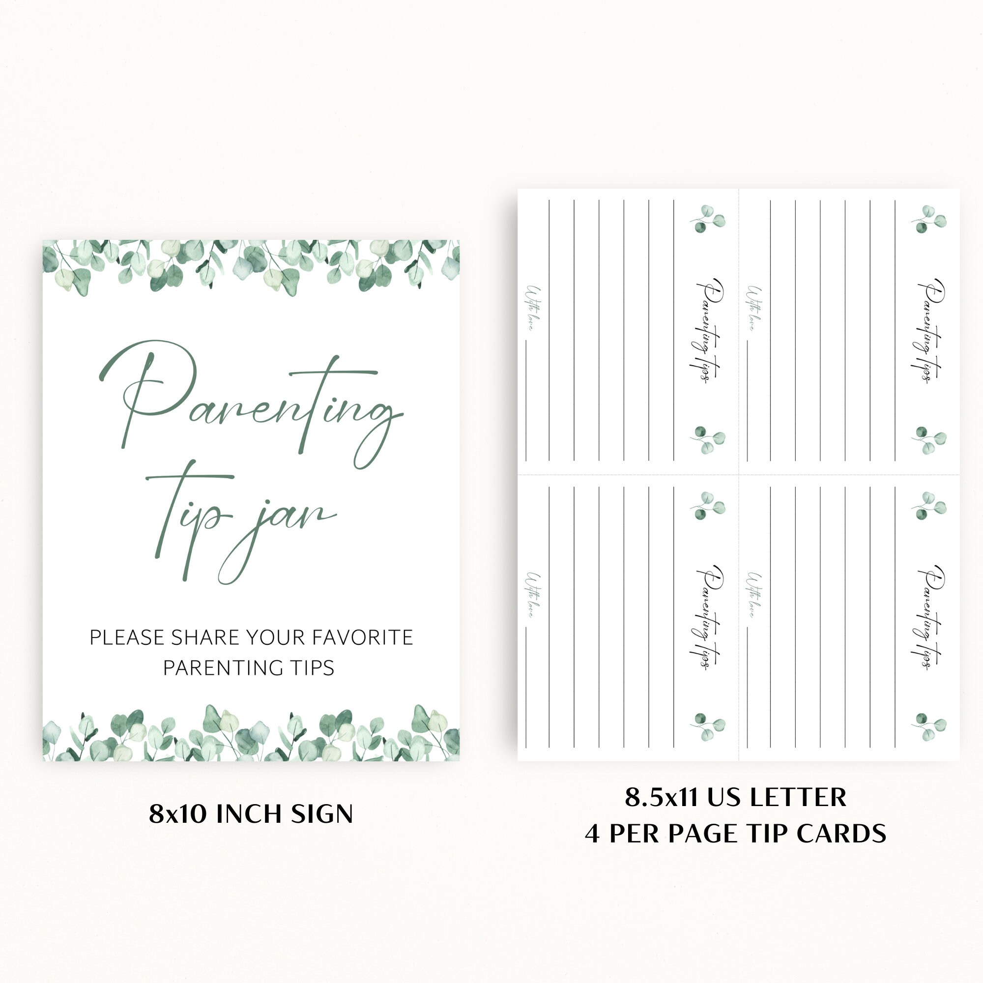 16 Printable Eucalyptus Baby Shower Table Signs 8x10 Baby Shower Sign ...