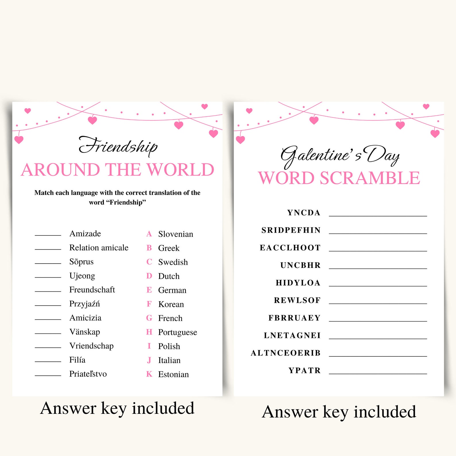 8 Printable Galentine's Day Games | Galentine's Day Game Bundle ...