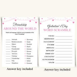 8 Printable Galentine's Day Games | Galentine's Day Game Bundle ...