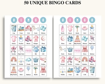 100 Baby Feet Baby Shower Bingo Cards 100 Prefilled Bingo