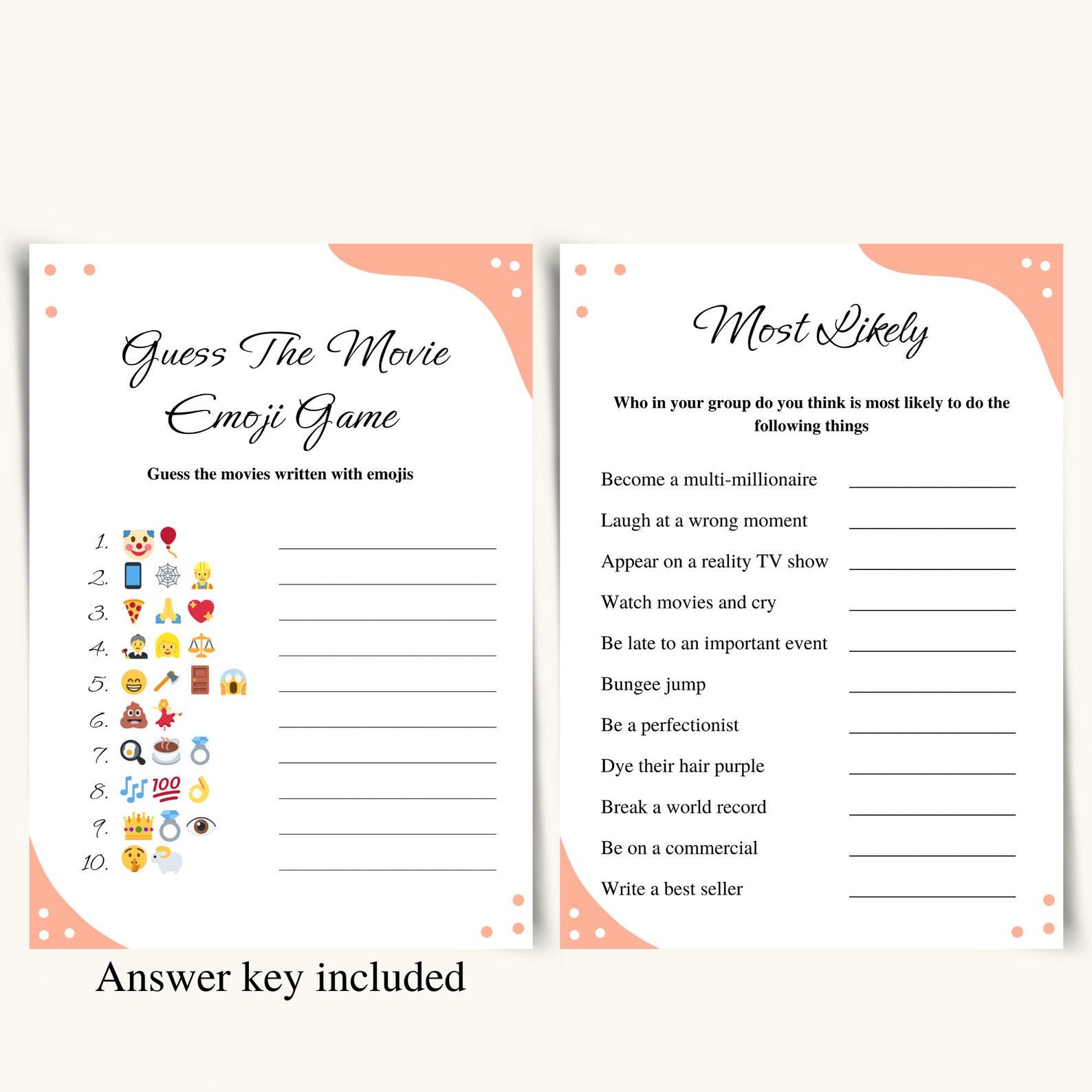 8 Printable House Party Games Fun Cocktail Party Games for Adults