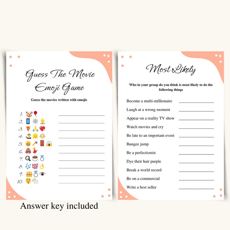 8 Printable House Party Games Fun Cocktail Party Games for Adults