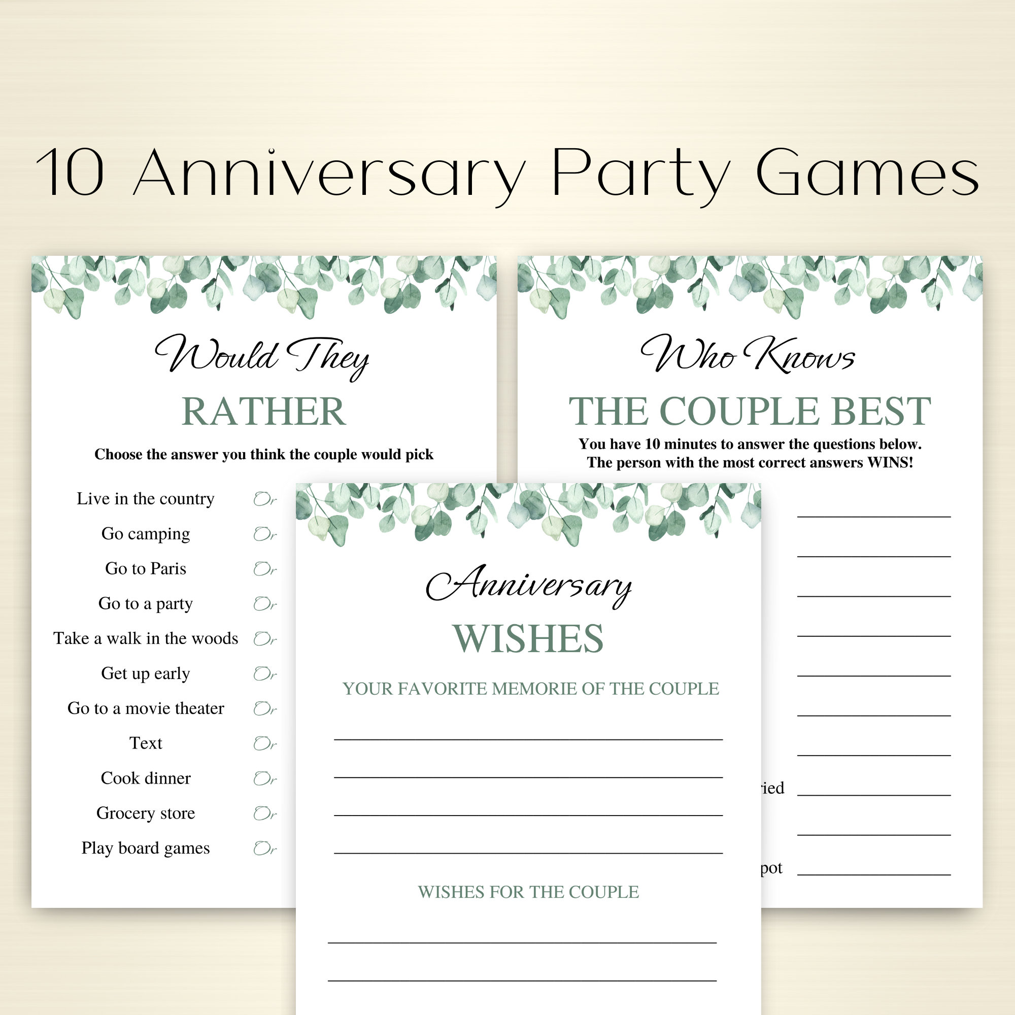 10 Printable Anniversary Games Wedding Anniversary Games Anniversary