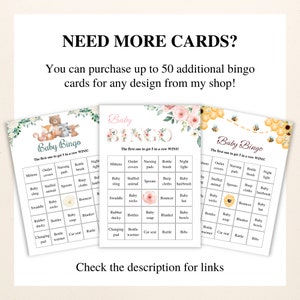 30 Printable Safari Baby Shower Bingo Cards 5x7'' Prefilled Baby Bingo Cards Jungle Baby Shower Games DOWNLOAD image 6