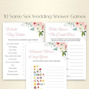 10 Printable Same Sex Wedding Shower Games | Same Sex Shower Game Bundle | Couples Shower Games | Lesbian Bridal Shower Games | DOWNLOAD