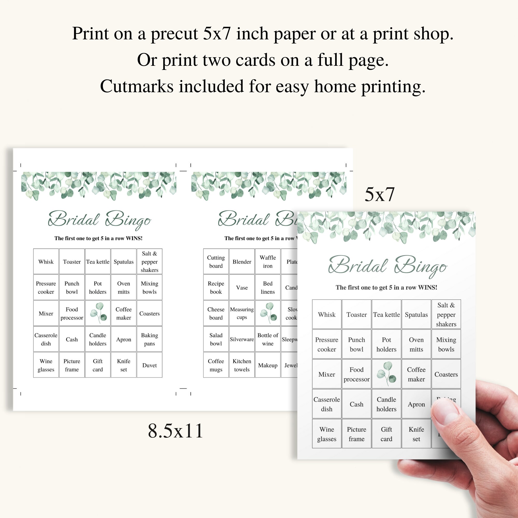 50 Printable Bridal Shower Bingo Cards, Prefilled Bridal Bingo Game ...