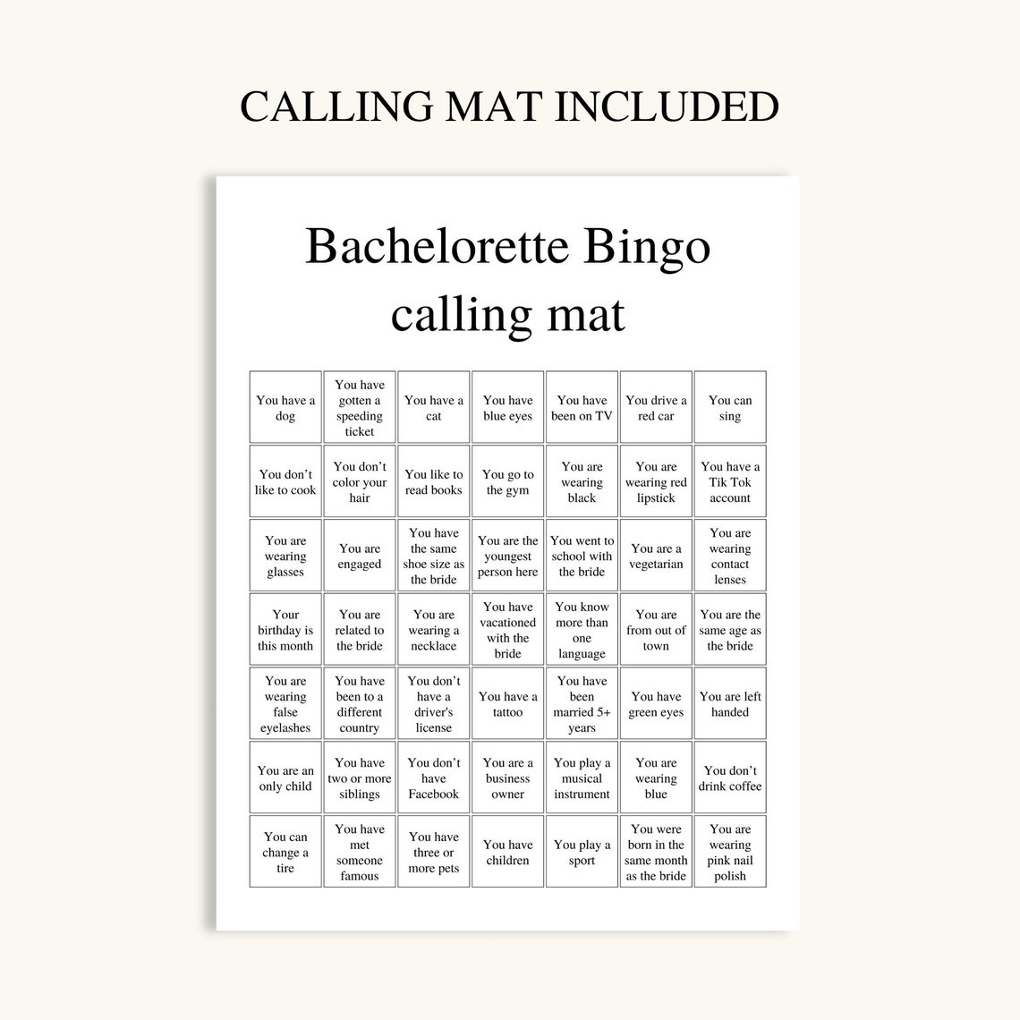 50 Printable Bachelorette Bingo Cards 5x7 Bachelorette | Etsy