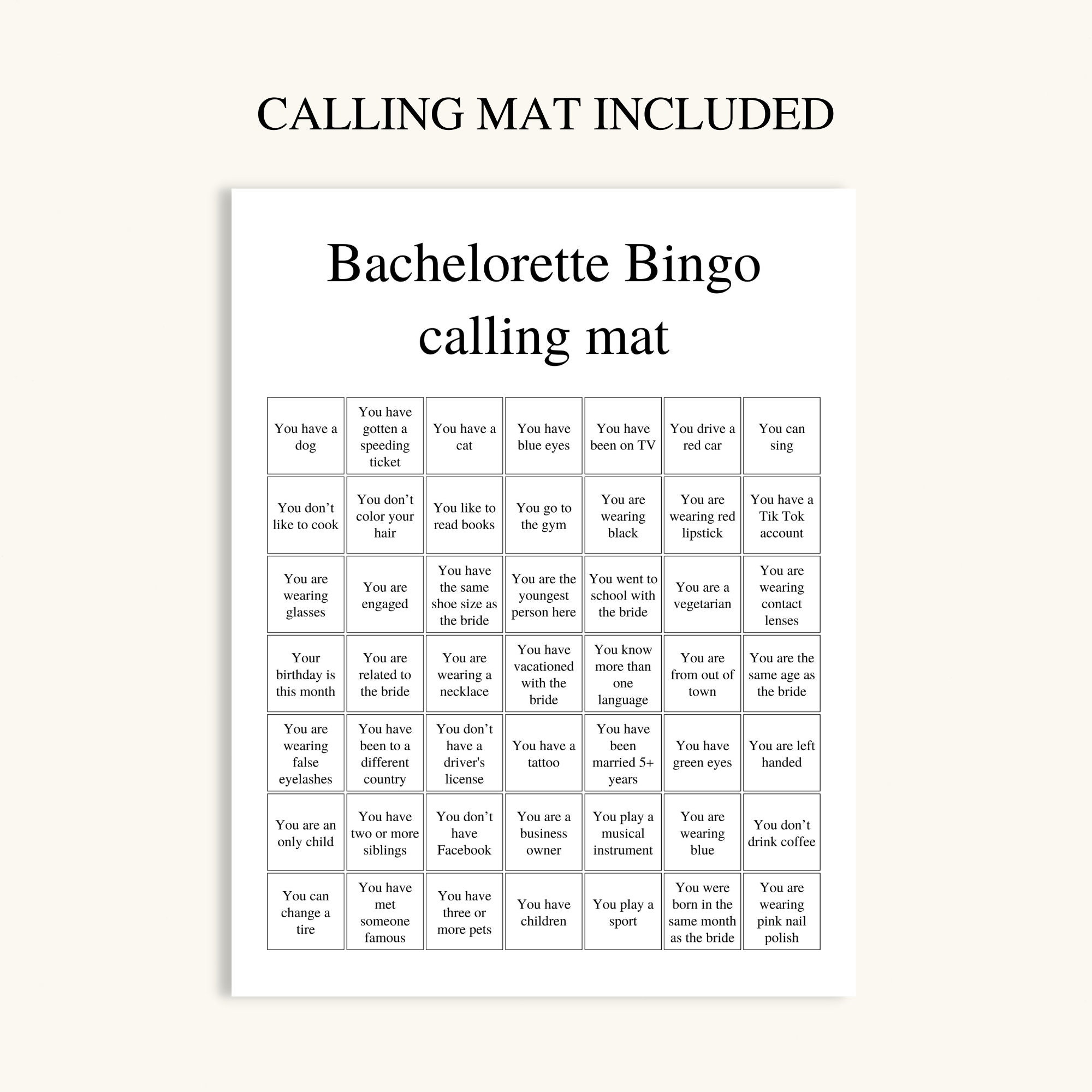 50 Printable Bachelorette Bingo Cards 5x7 Bachelorette - Etsy