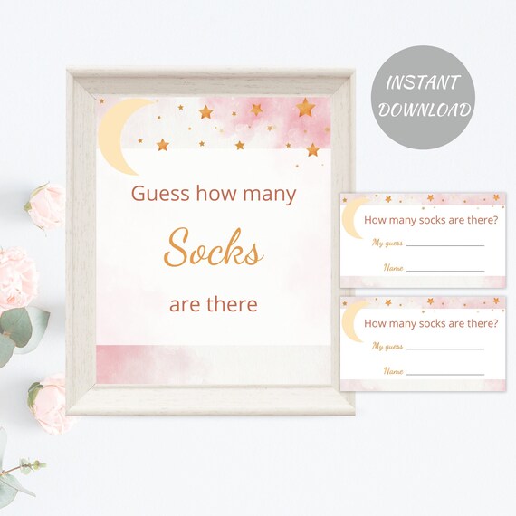 Printable Guess How Many Socks Game 8x10 Baby Shower Guessing | Etsy ...