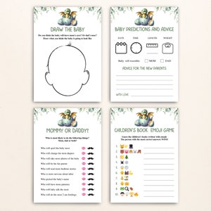 16 Printable Dragon Baby Shower Games | Mythical Dragon Baby Shower ...