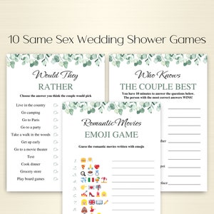 10 Printable Same Sex Wedding Shower Games | Same Sex Shower Game Bundle | Gay Couple Shower Games | Gay Wedding Shower Games | DOWNLOAD
