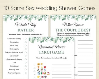 10 Printable Same Sex Wedding Shower Games | Same Sex Shower Game Bundle | Gay Couple Shower Games | Gay Wedding Shower Games | DOWNLOAD