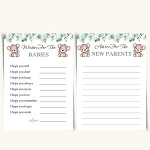 14 Printable Twin Baby Shower Games Twin Boy and Girl Baby Shower Game ...