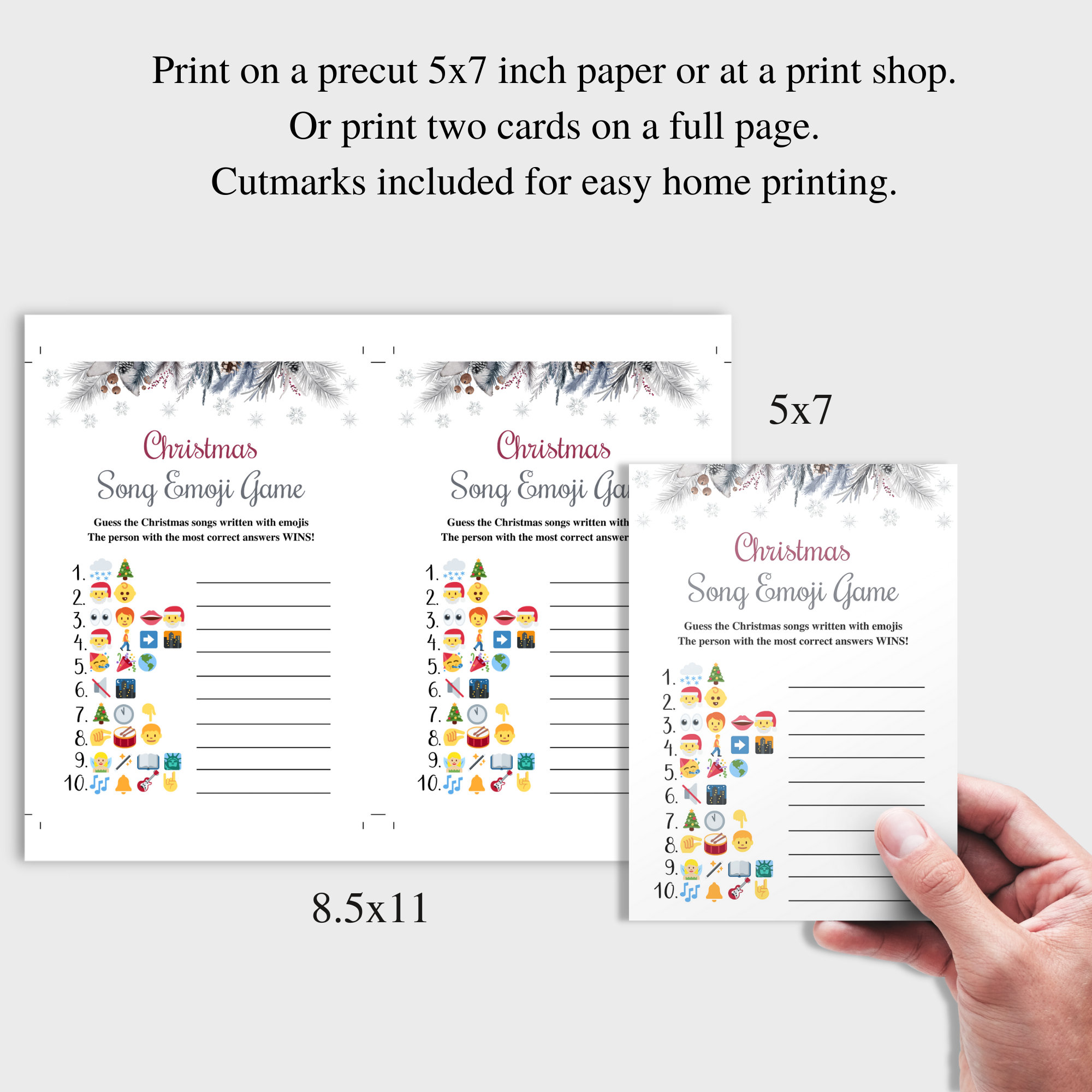 8 Printable Christmas Games, Printable Xmas Game Pack, Holiday Party ...
