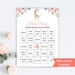 30 Printable Pink Giraffe Baby Shower Bingo Cards 5x7'' Prefilled Baby ...