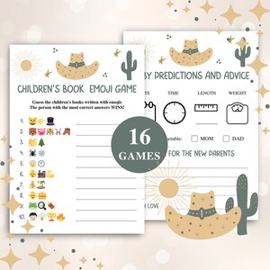 Printable Western Baby Shower Games: Cowboy Theme, 16 Game Bundle, DOWNLOAD